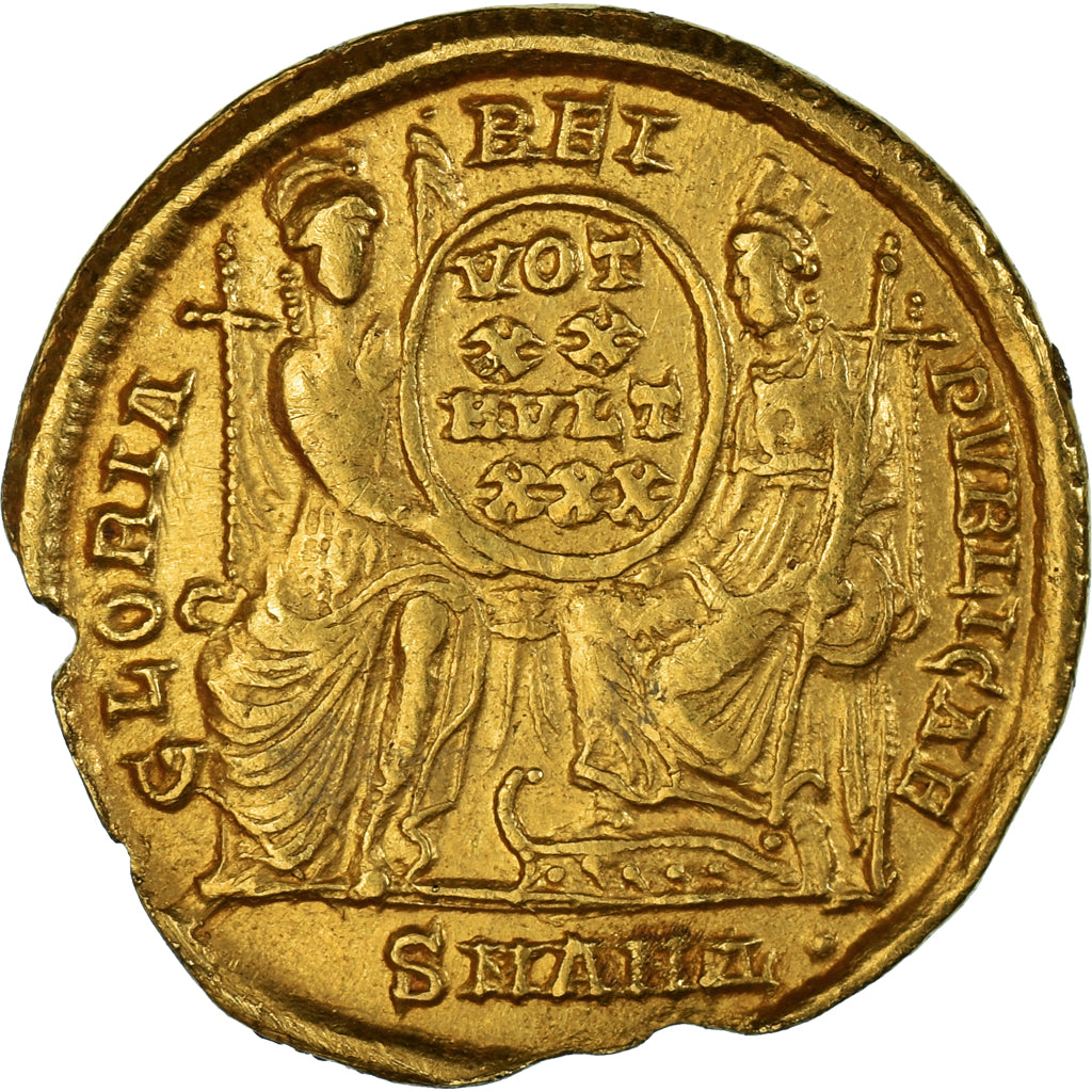 Coin, Constantius II, Solidus, 347-355, Antioch, EF(40-45), Gold, RIC:VIII-83