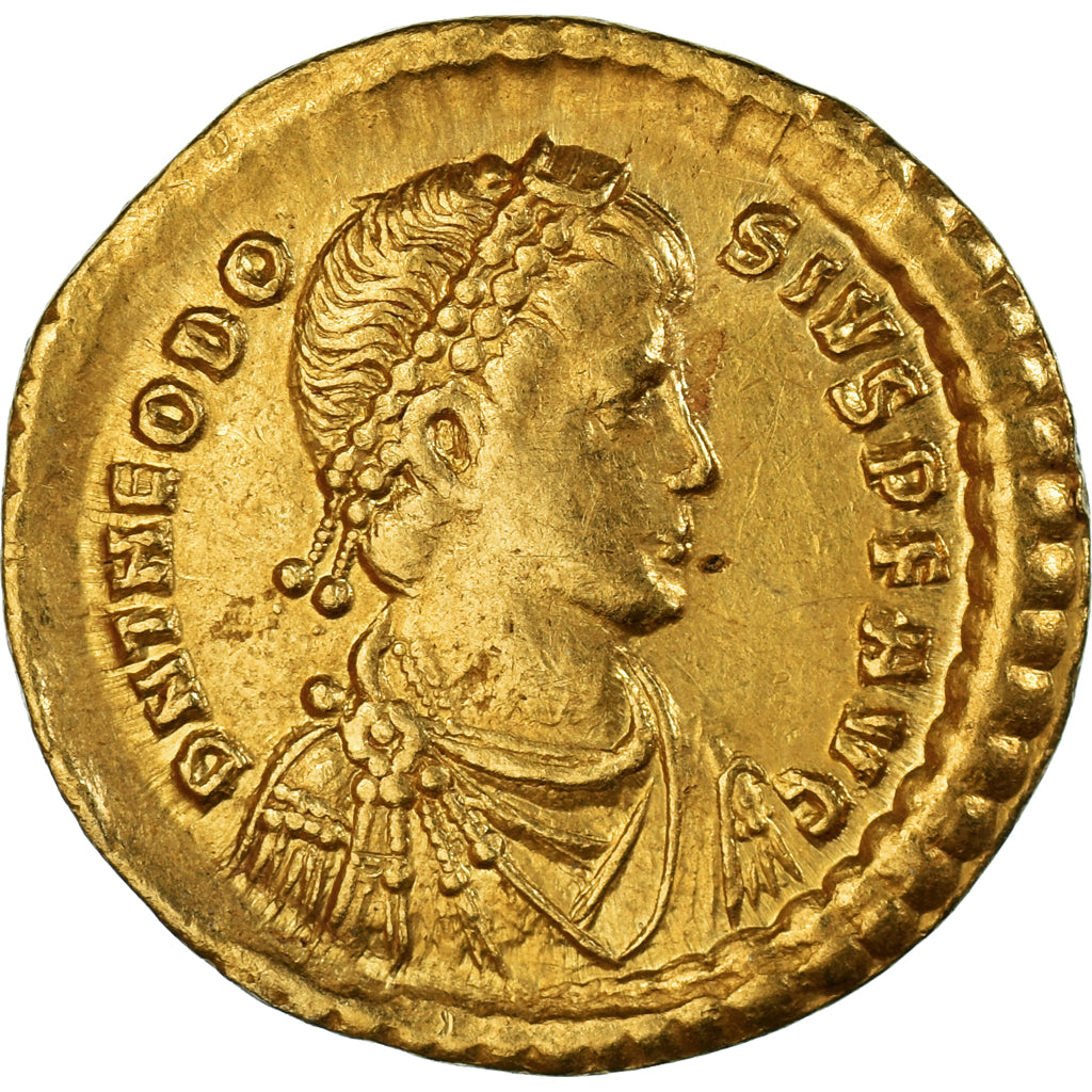 Moeda, Theodosius I, Solidus, 388-392, Constantinople, AU(50-53), Dourado