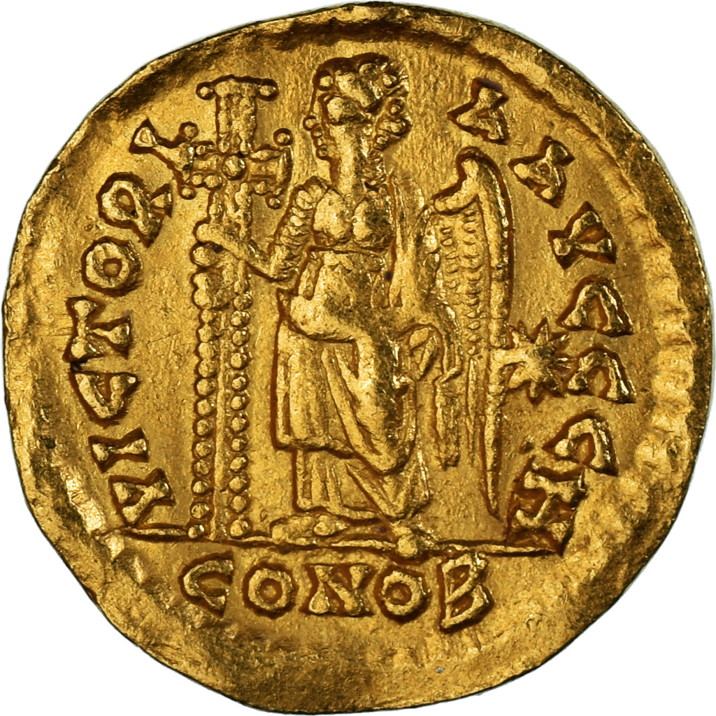 Coin, Marcian, Solidus, 450, Constantinople, AU(50-53), Gold, RIC:X-508