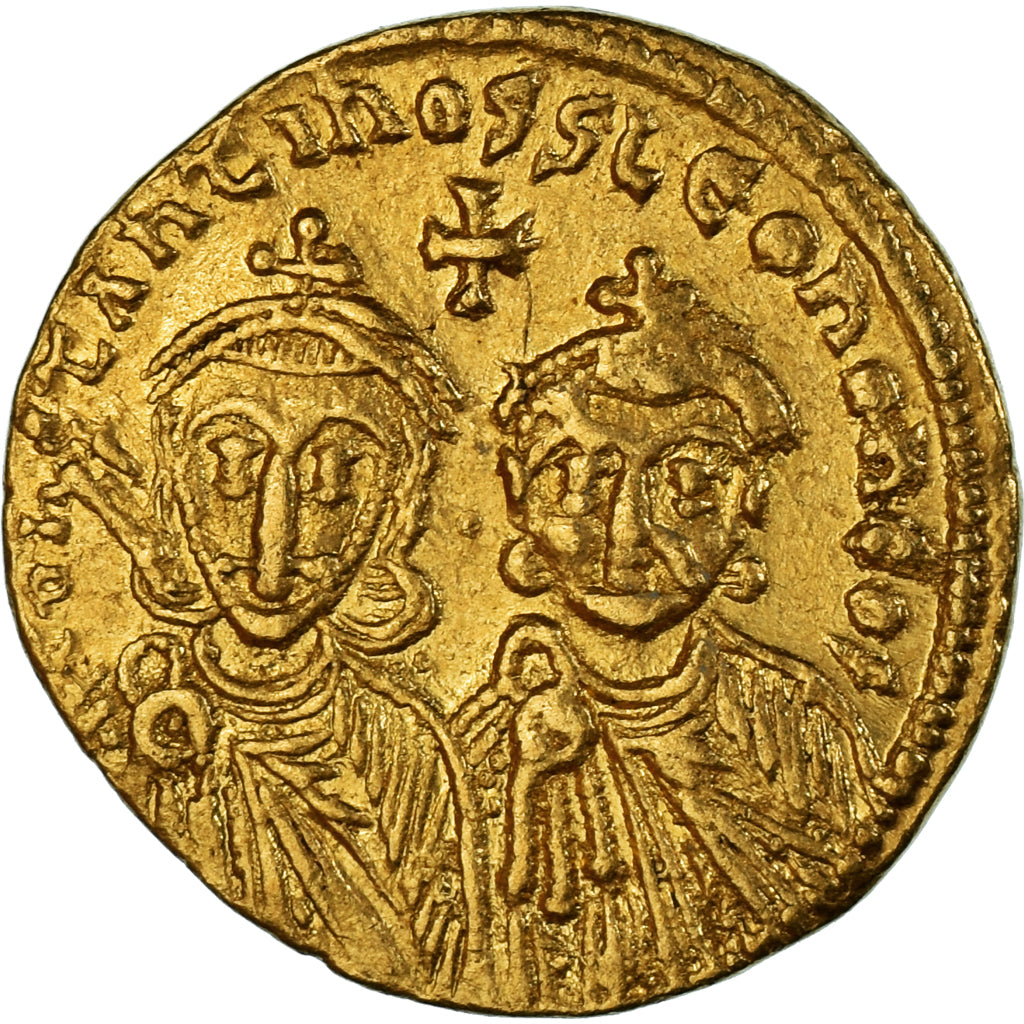 Coin, Constantine V Copronymus, with Leo IV and Leo III, Solidus, 756-764