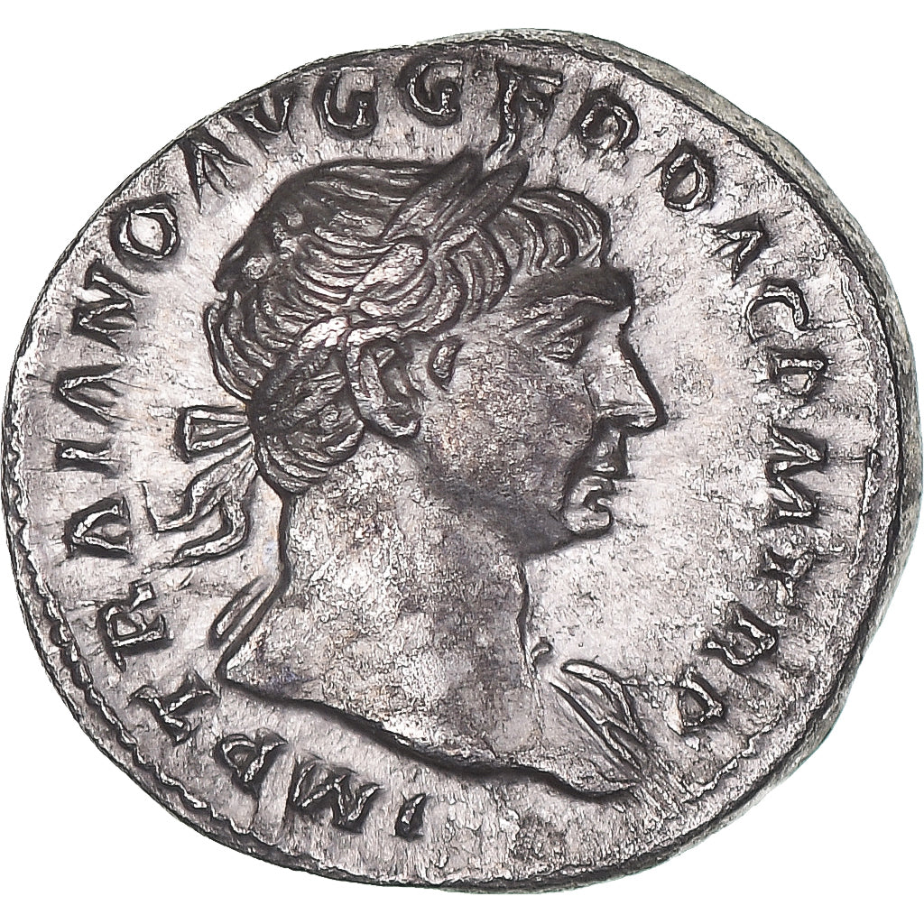 Moneda, Trajan, Denarius, ca. 107-108, Rome, EBC, Plata, RIC:II-147a var.