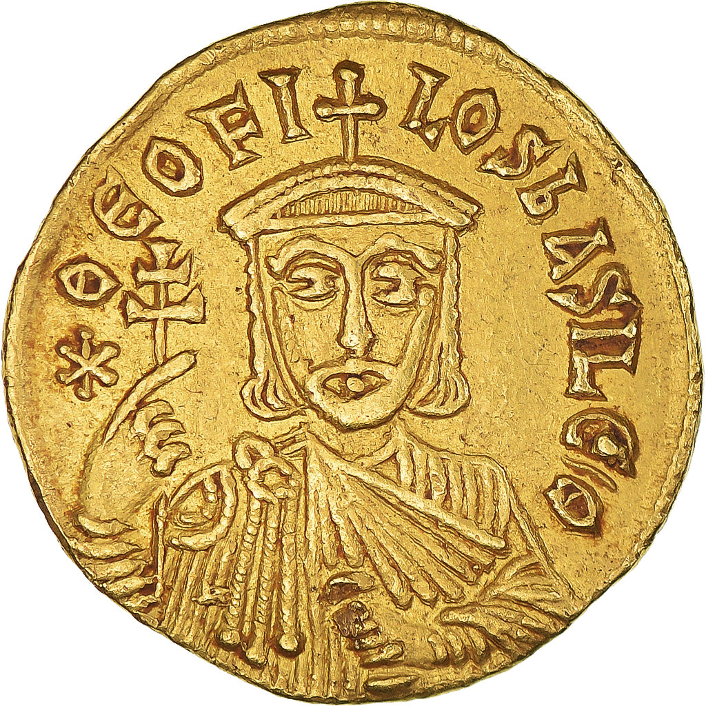 Moeda, Theophilus, with Constantine and Michael III, Solidus, 831-840