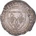 Coin, France, Charles VI, Blanc Guénar, Montpellier, AU(50-53), Silver