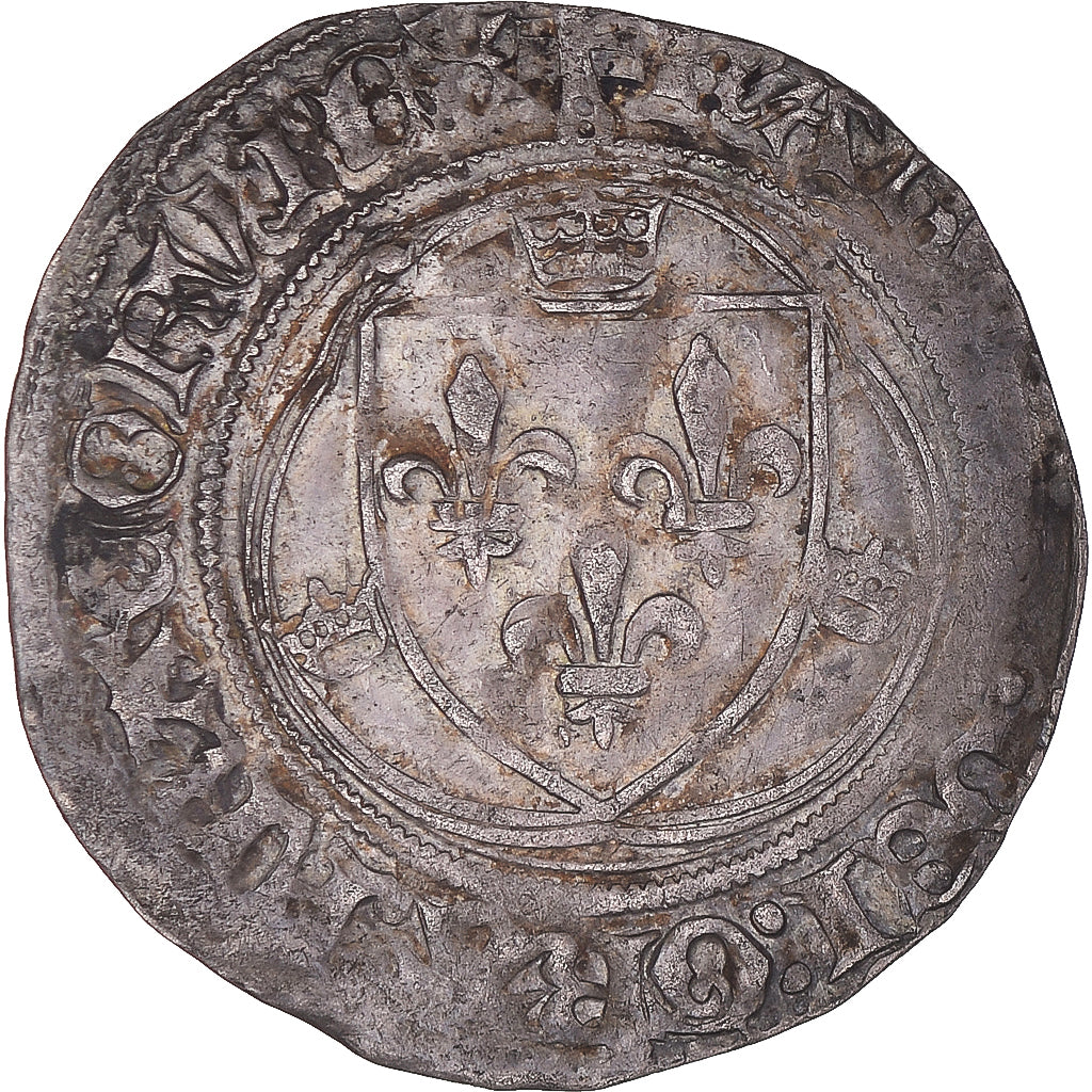 Coin, France, Charles VIII, Blanc à la couronne, Châlons-en-Champagne