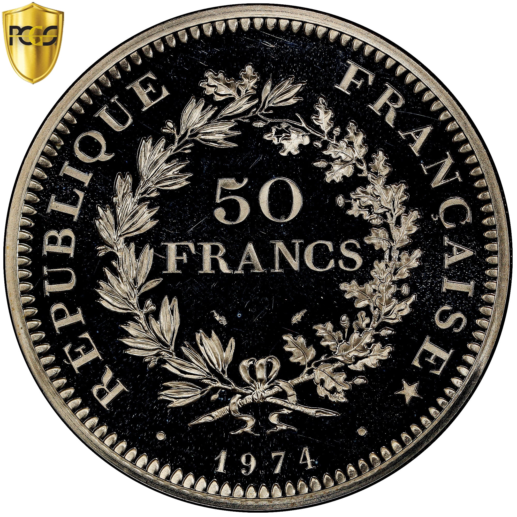 Monnaie, France, Hercule, 50 Francs, 1974, Monnaie de Paris, Piéfort, PCGS