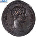 Coin, Hadrian, As, ca. 129-130, Rome, graded, NGC, Cf XF 4/5 4/5, AU(50-53)