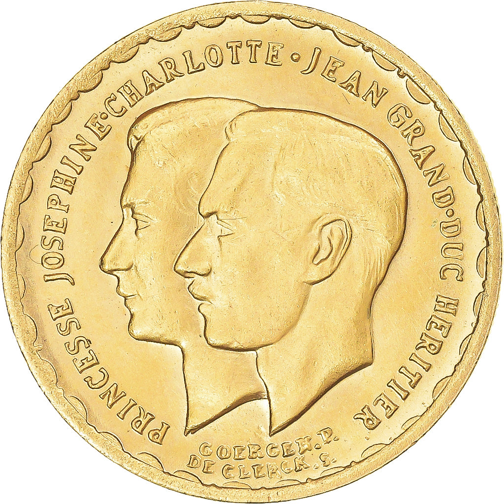 Coin, Luxembourg, Mariage du prince héritier, 20 Francs, 1953, Brussels