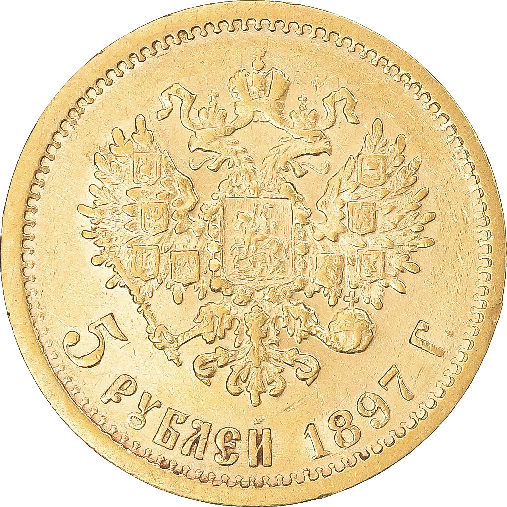 Monnaie, Russie, Nicholas II, 5 Roubles, 1897, St. Petersburg, TTB, Or, KM:62