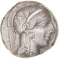 Coin, Attica, Tetradrachm, ca. 454-404 BC, Athens, AU(55-58), Silver, HGC:4-1597