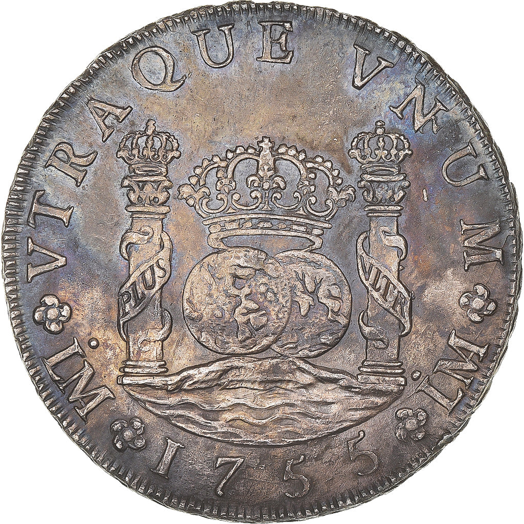 Moneda, Perú, Ferdinand VI, 8 Reales, 1755, Lima, JD, SC, Plata, KM:55.1