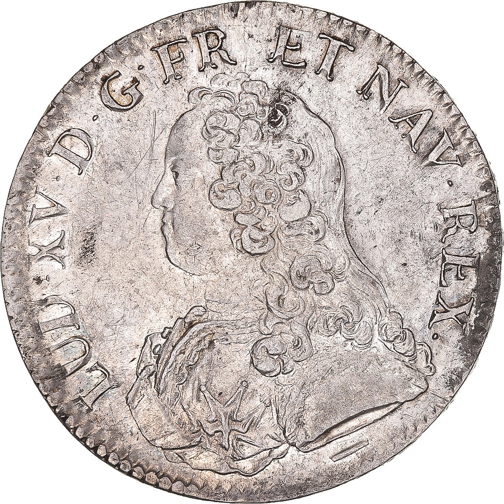 Coin, France, Louis XV, Ecu aux branches d'olivier, 1728, Lille, AU(55-58)