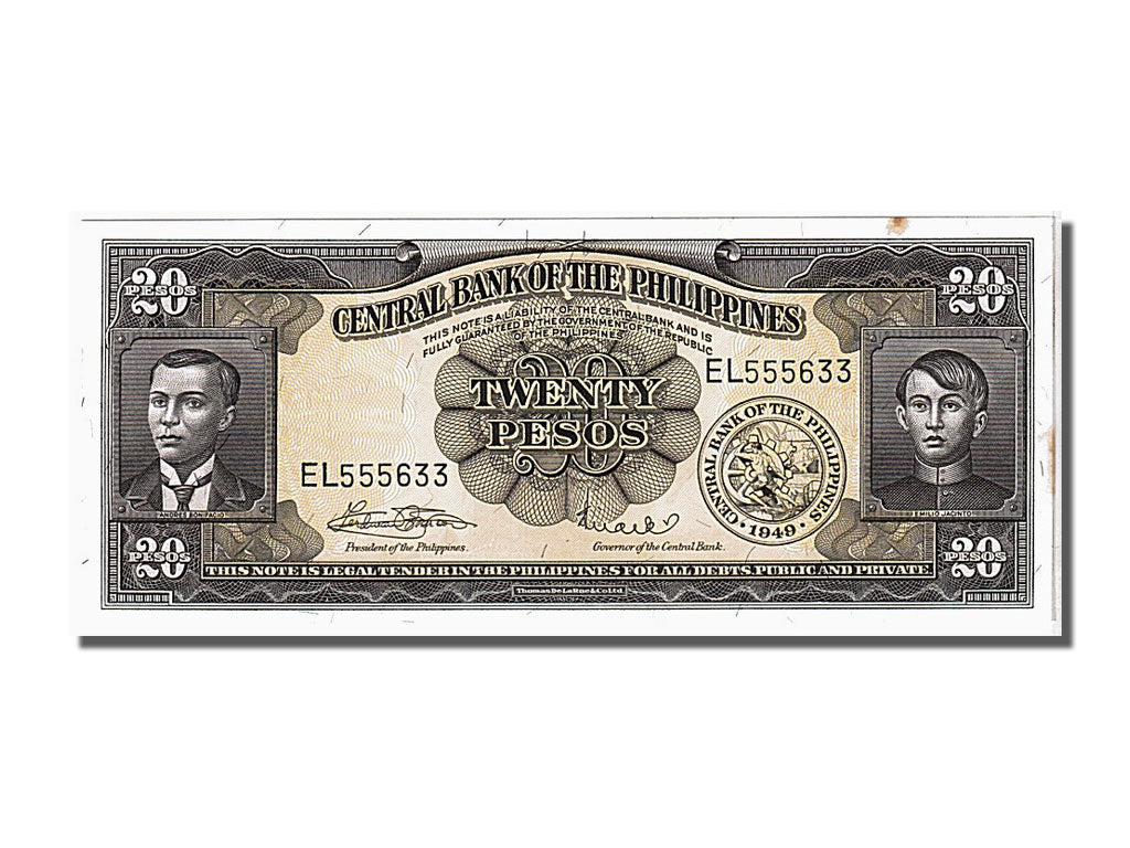 Geldschein, Philippinen, 20 Pesos, 1949, VZ