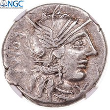 Moneta, Fannia, Denarius, ca. 123 BC, Rome, graded, NGC, Ch VF 5/5 4/5, MB+