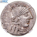 Moneta, Fannia, Denarius, ca. 123 BC, Rome, graded, NGC, Ch VF 5/5 4/5, MB+