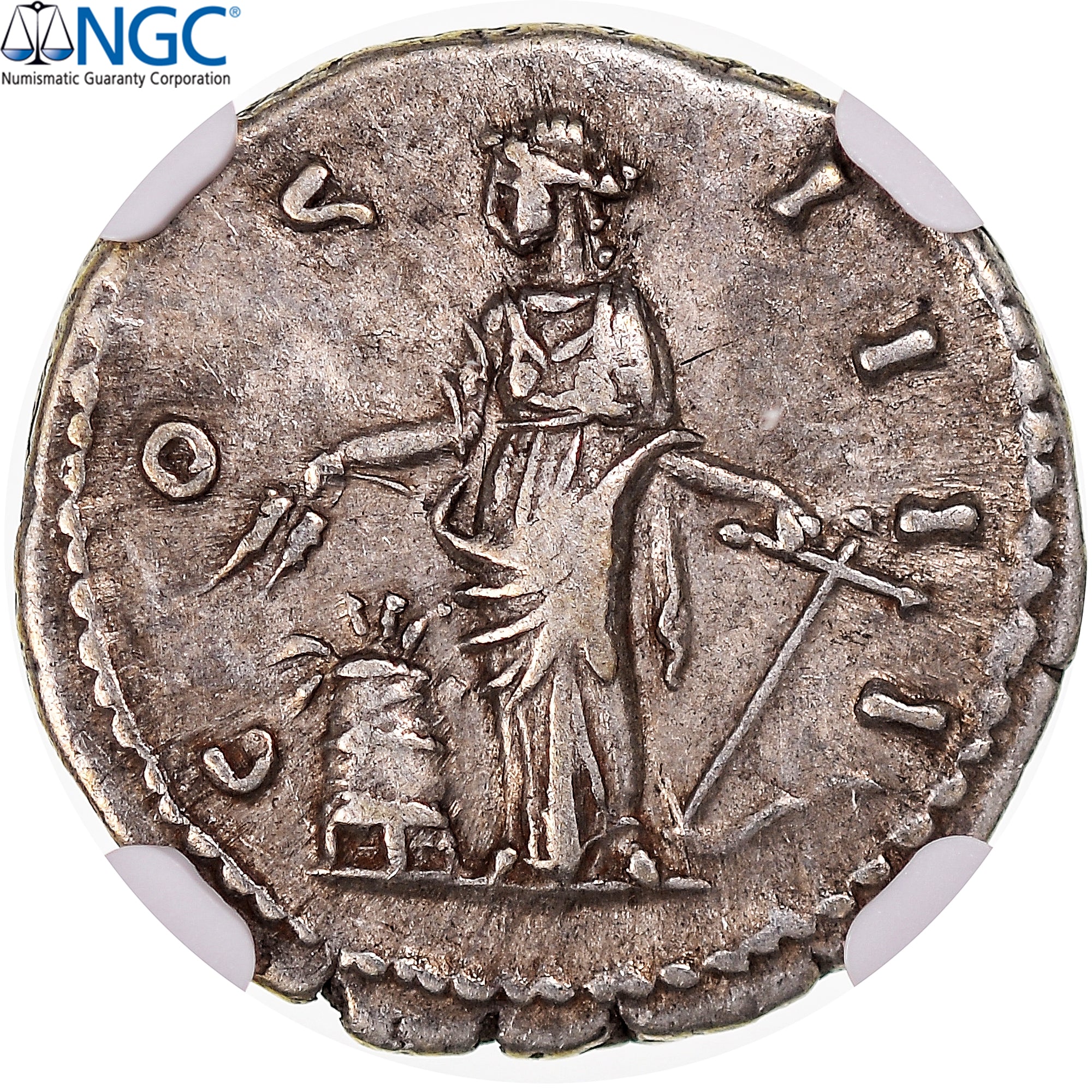 Moeda, Antoninus Pius, Denarius, 138-161, Rome, avaliada, NGC, Ch VF, VF(30-35)