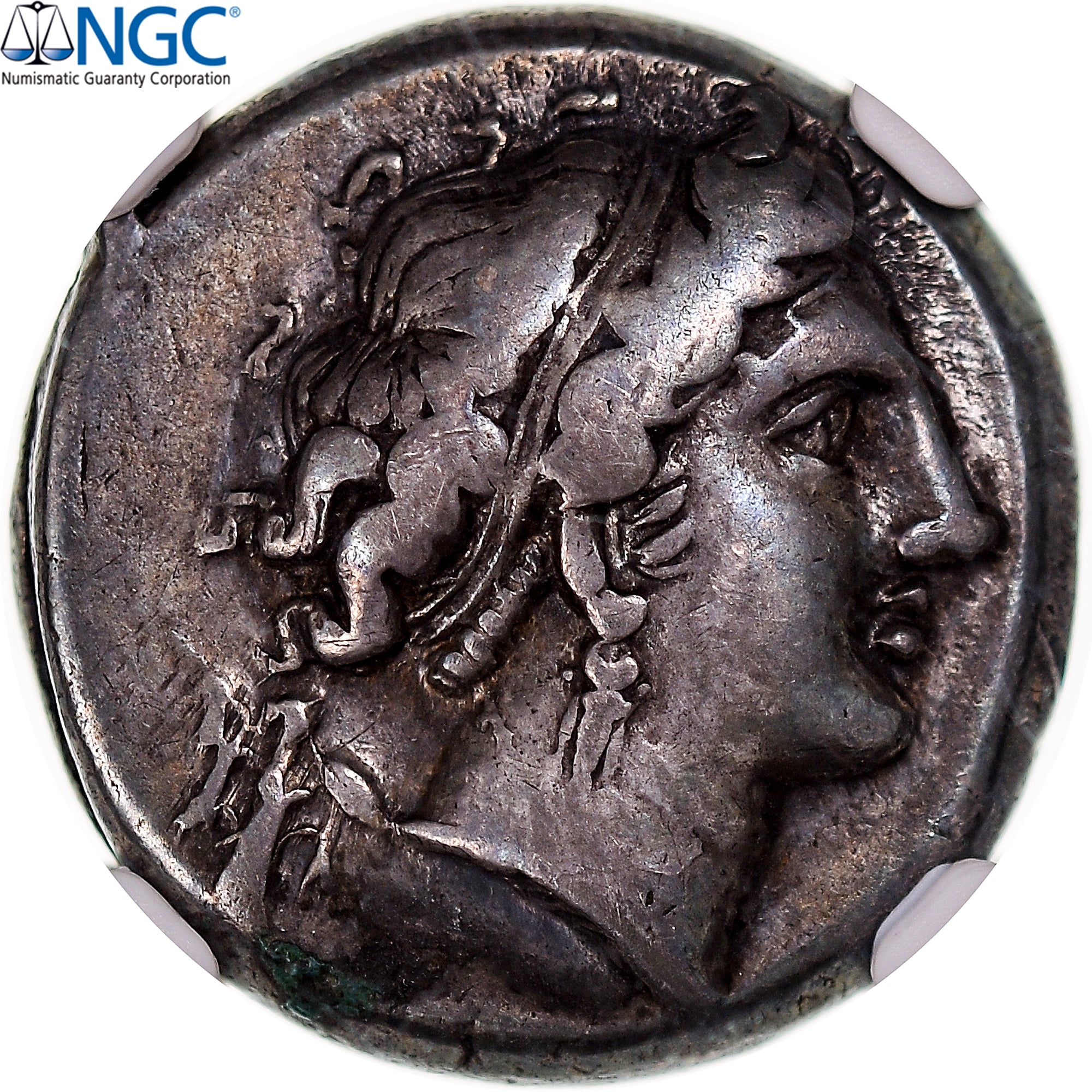 Moeda, Campânia, Didrachm, ca. 300-275 BC, Neapolis, avaliada, NGC, F