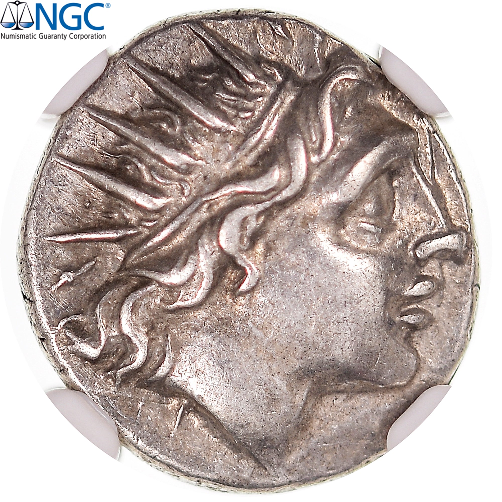 Moeda, Ilhas de Cária, Drachm, ca. 88-84 BC, Rhodes, avaliada, NGC, Ch XF