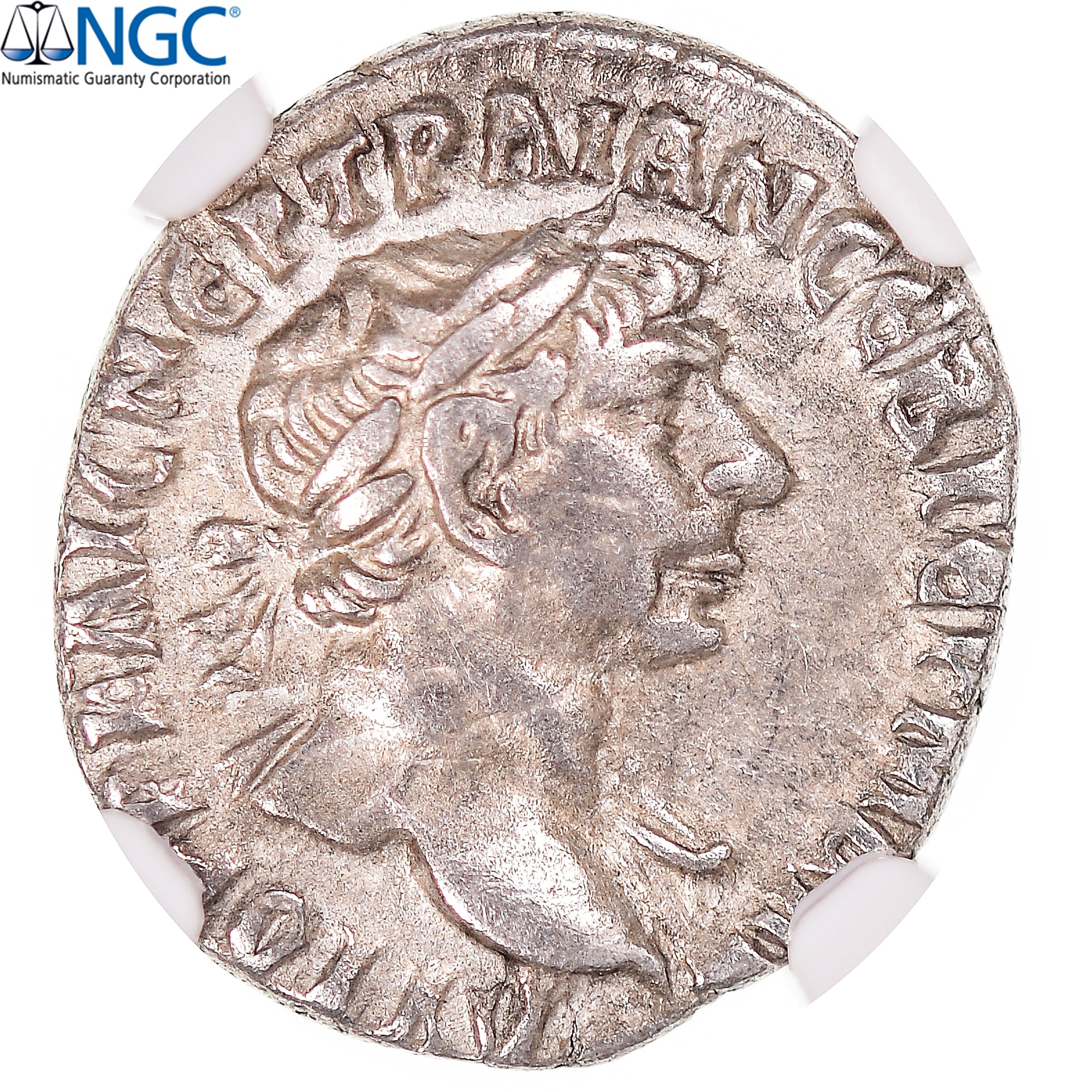 Moneda, Arabia Petraea, Trajan, Drachm, 113, Bostra, NGC, graded, Ch VF brushed