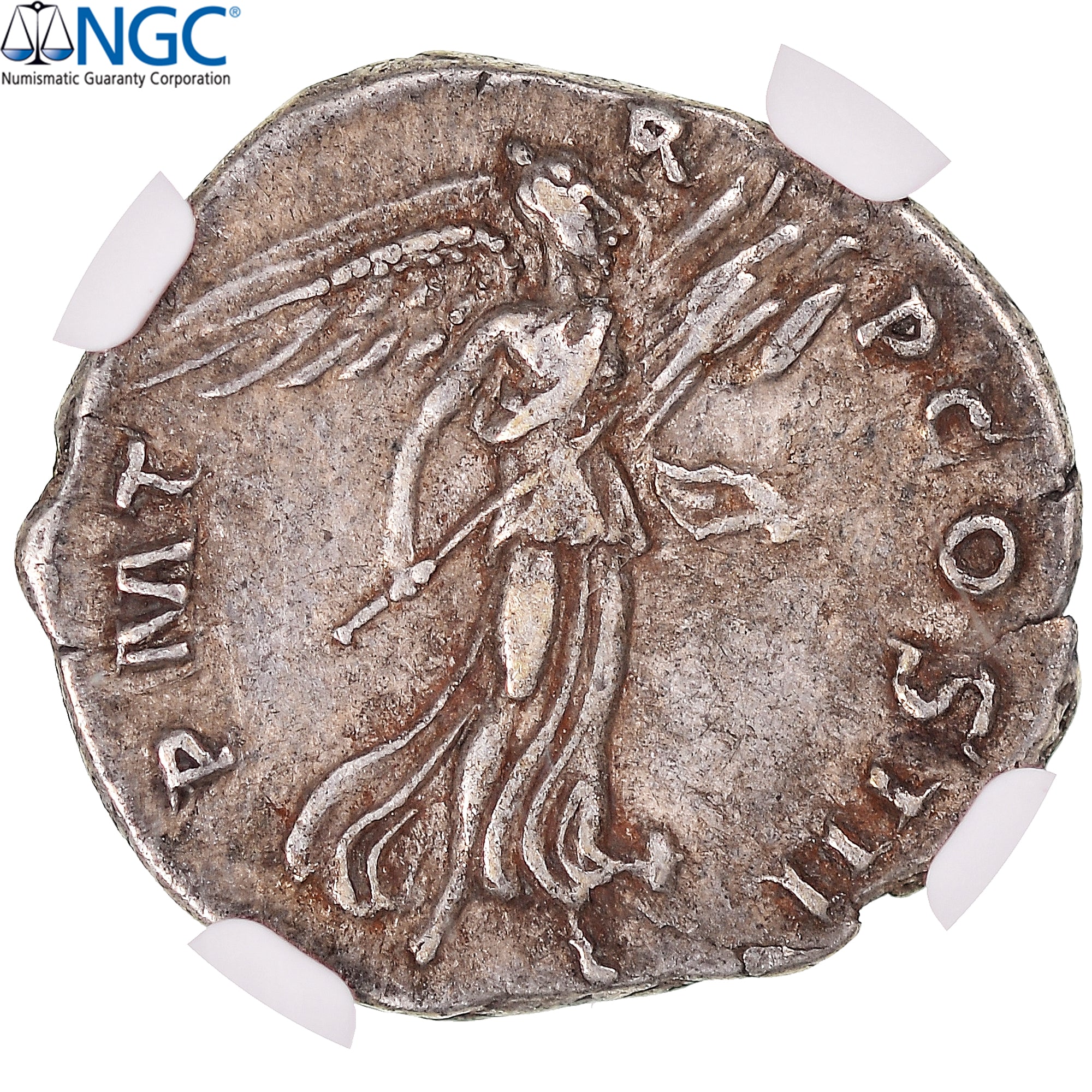 Coin, Hadrian, Denarius, 120-121, Rome, graded, NGC, XF flan flaw, EF(40-45)