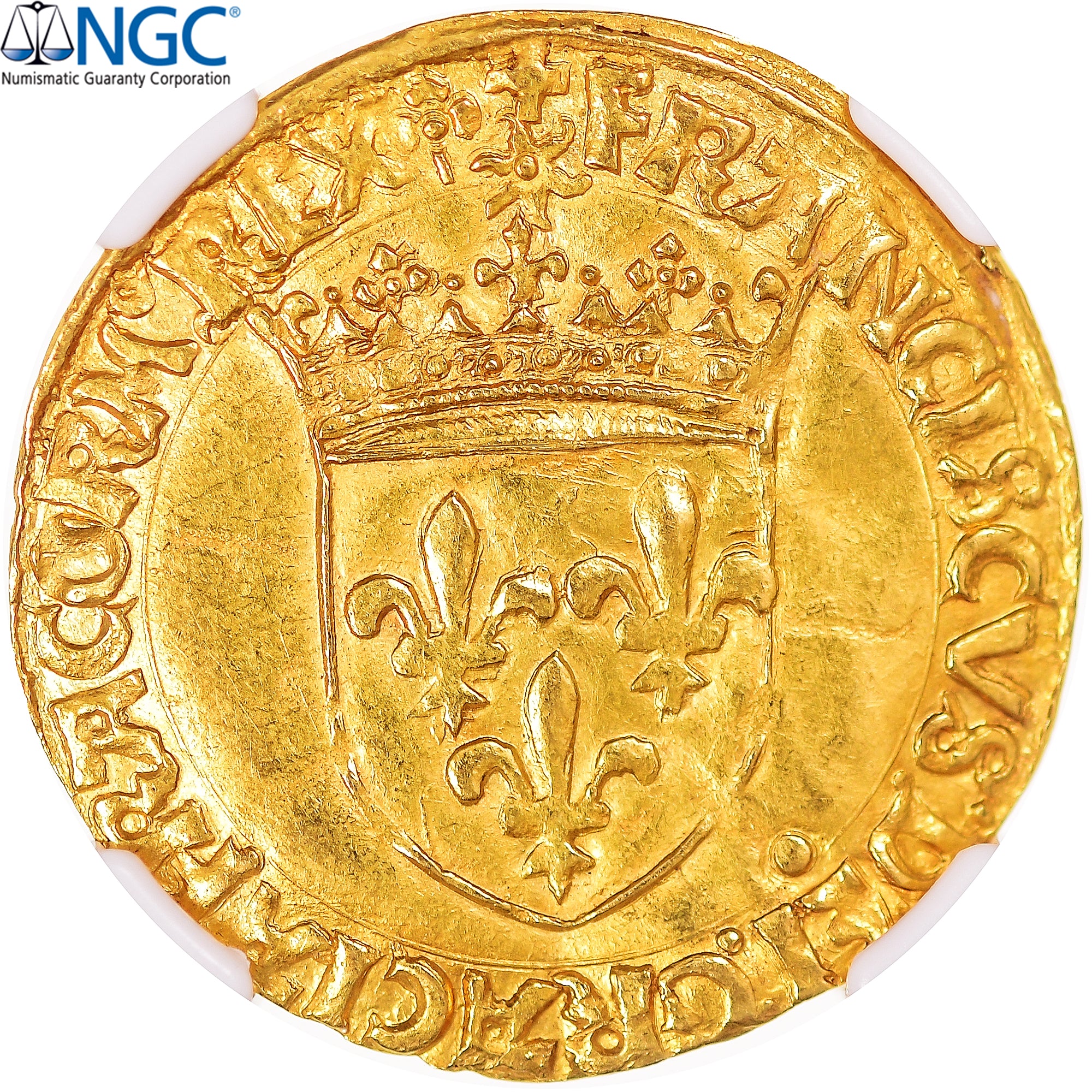 Moneda, Francia, François Ier, Écu d'or au soleil, from 1519, Lyon, NGC, UNC