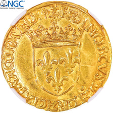 Moneda, Francia, François Ier, Écu d'or au soleil, from 1519, Lyon, NGC, UNC