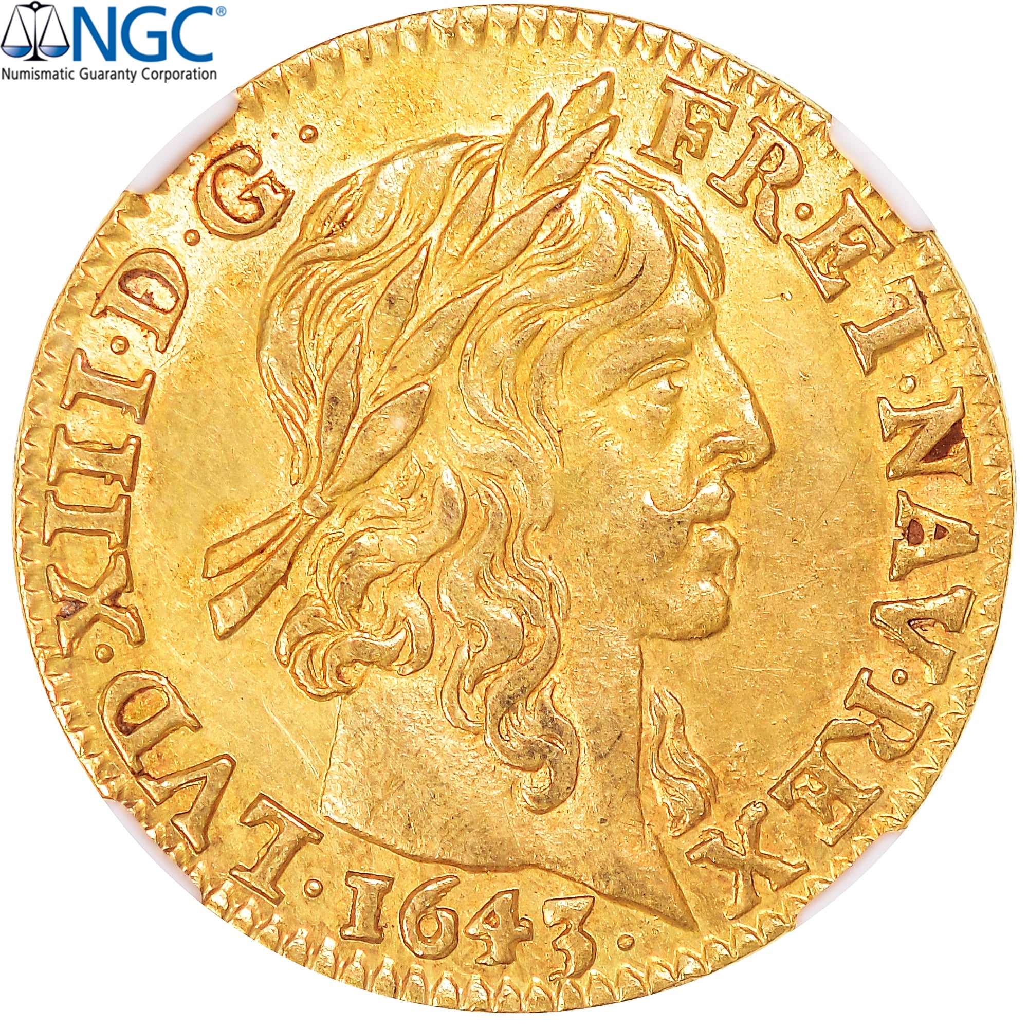 Monnaie, France, Louis XIII, 1/2 Louis d'or, 1643, Paris, NGC, AU58, SUP, Or