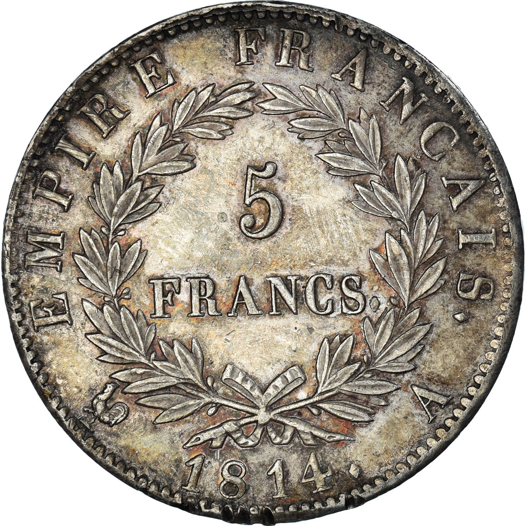 Coin, France, Napoleon I, 5 Francs, 1814, Paris, AU(50-53), Silver, Gadoury:584