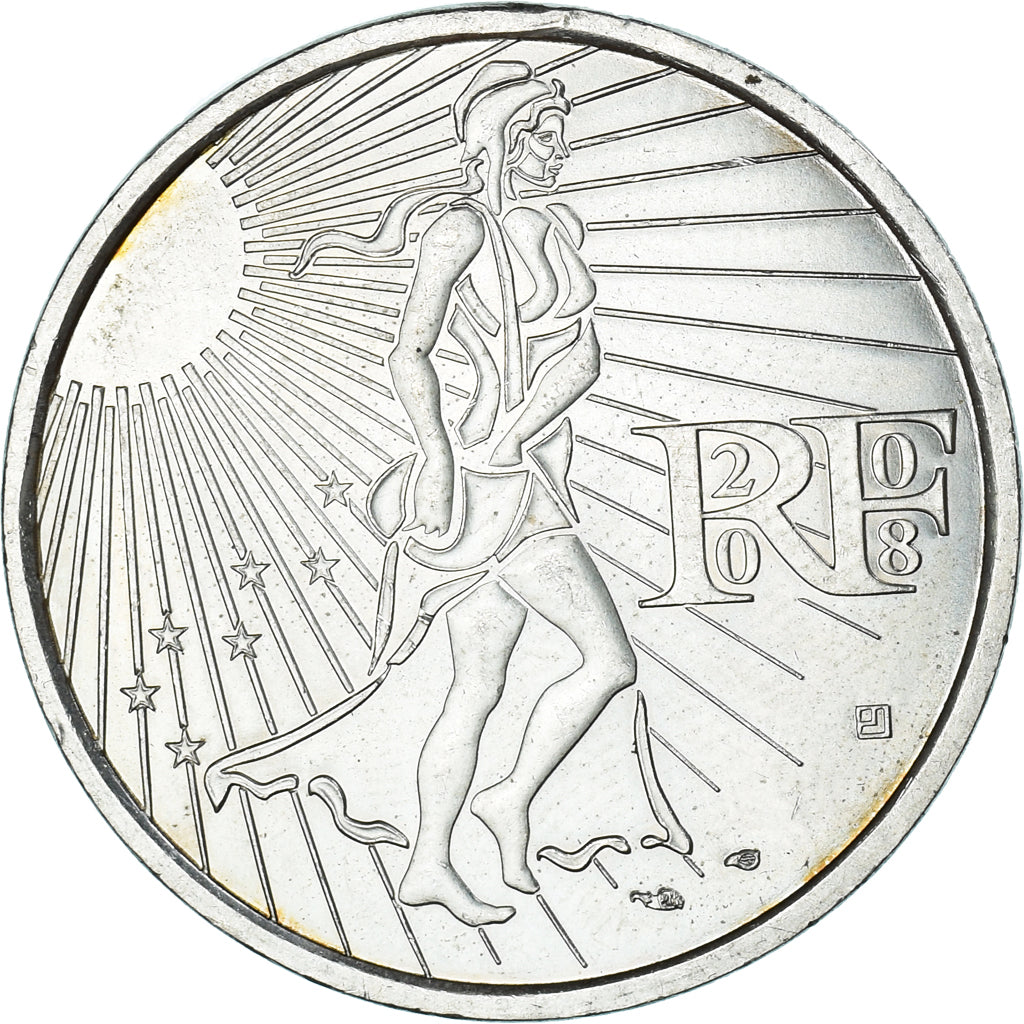 Francia, Semeuse, 15 Euro, 2008, Monnaie de Paris, EBC+, Plata, KM:1535