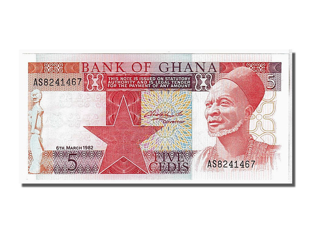 Banconote, Ghana, 5 Cedis, 1982, FDS