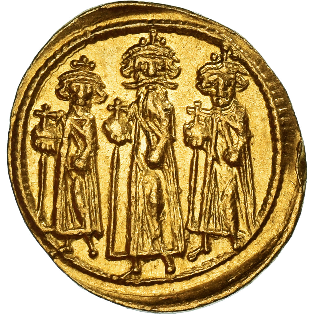 Coin, Heraclius, with Heraclius Constantine and Heraclonas, Solidus, 637-638
