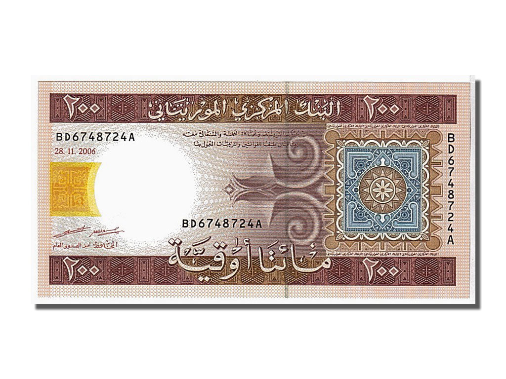 Banknote, Mauritania, 200 Ouguiya, 2006, 2006-11-28, UNC(65-70)