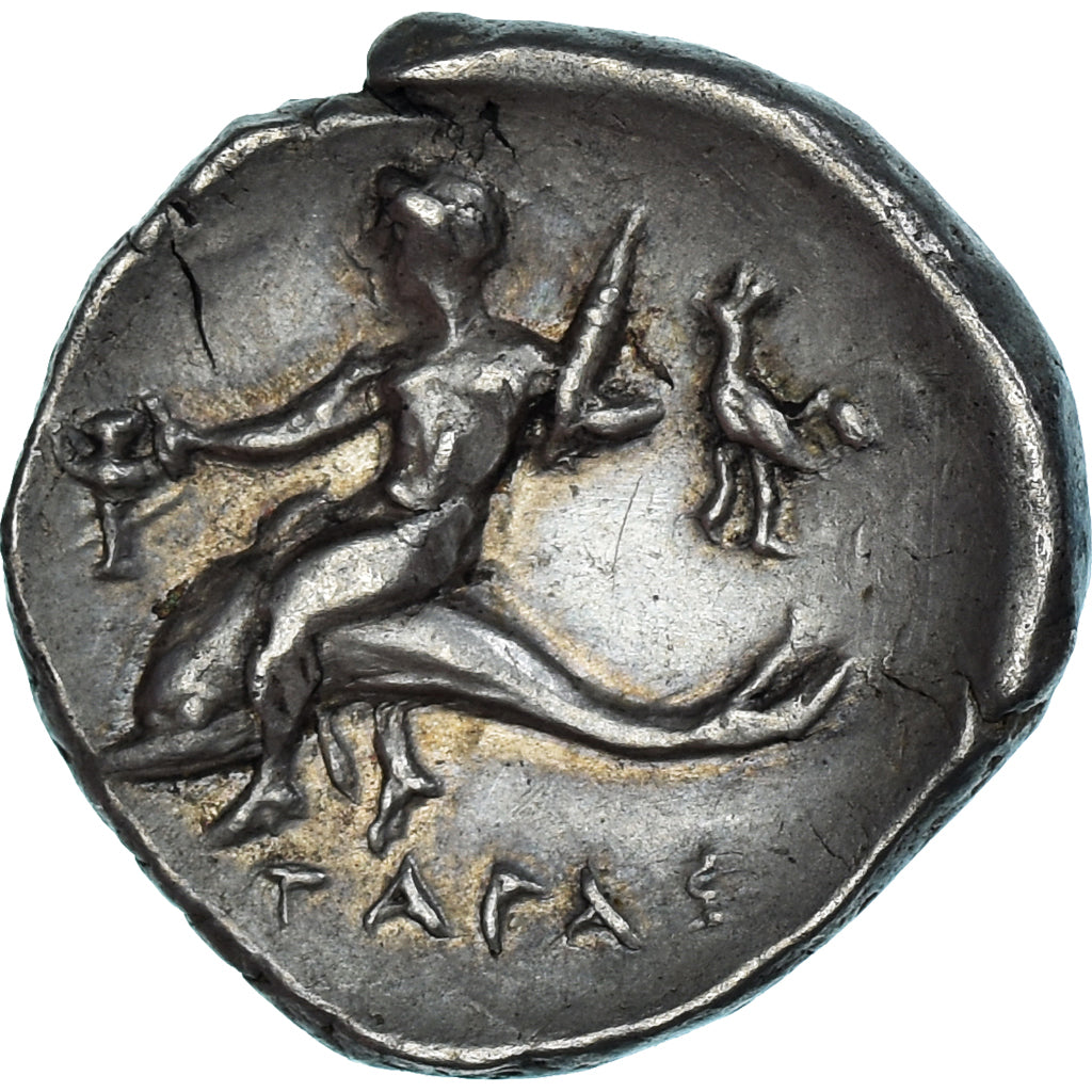Moneda, Calabria, Nomos, ca. 272-240 BC, Tarentum, MBC+, Plata, HN Italy:1024