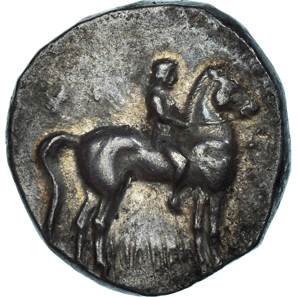 Moeda, Calábria, Nomos, ca. 272-240 BC, Tarentum, AU(50-53), Prata, HN