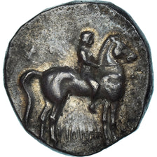 Moeda, Calábria, Nomos, ca. 272-240 BC, Tarentum, AU(50-53), Prata, HN