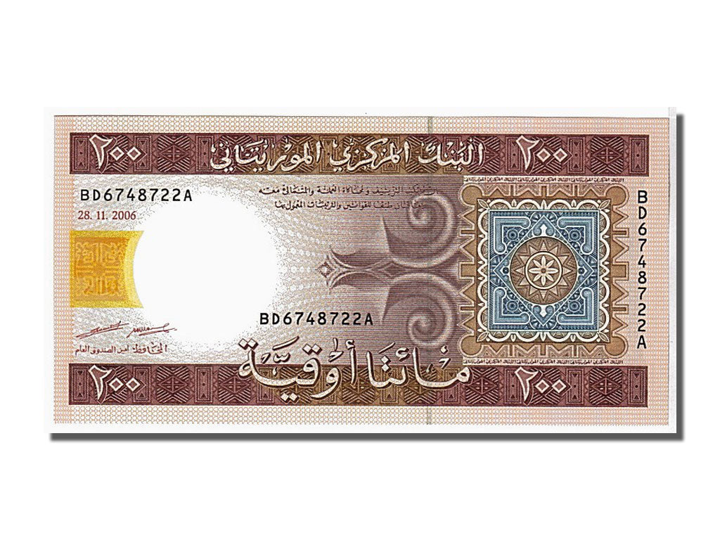 Banknote, Mauritania, 200 Ouguiya, 2006, 2006-11-28, KM:11b, UNC(65-70)