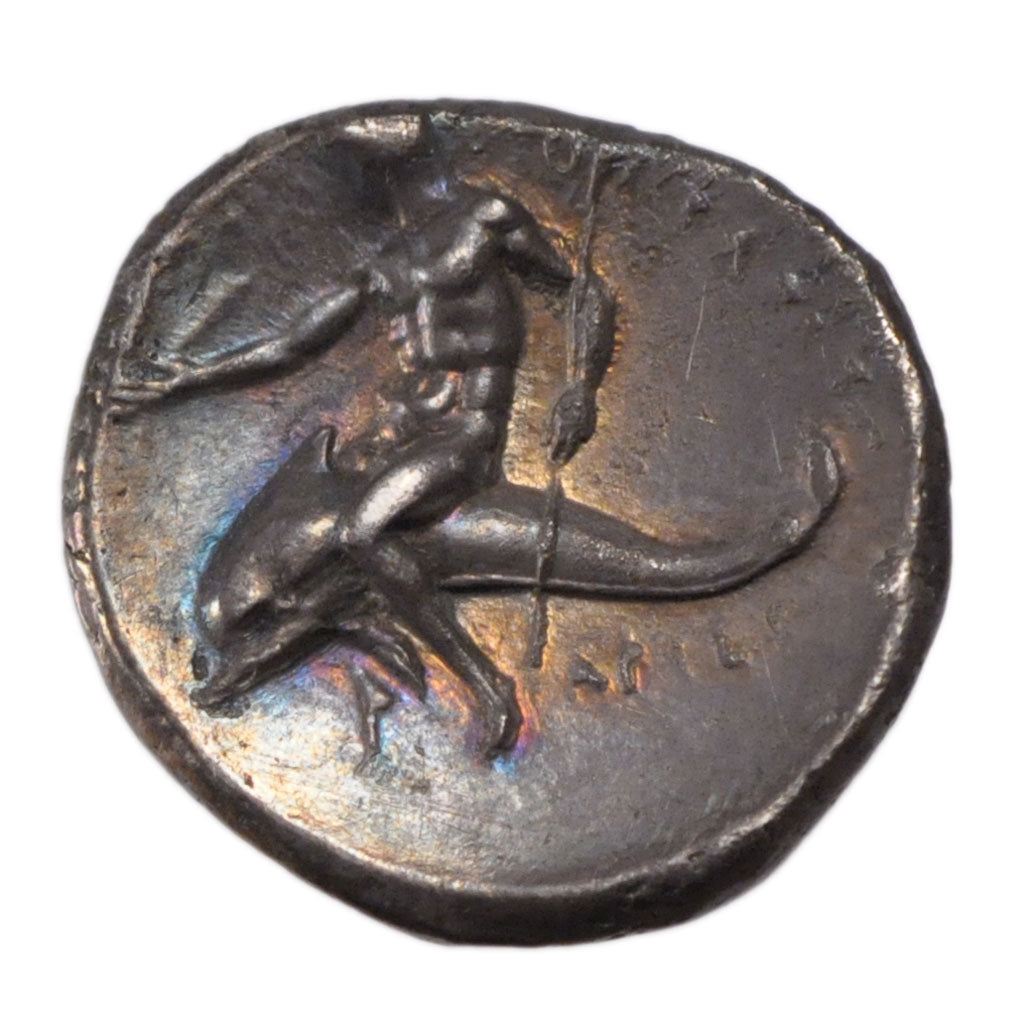 Calabria, Taranto (281-272 BC), Stater, Tarentum, AU(55-58), Silver, Pozzi...