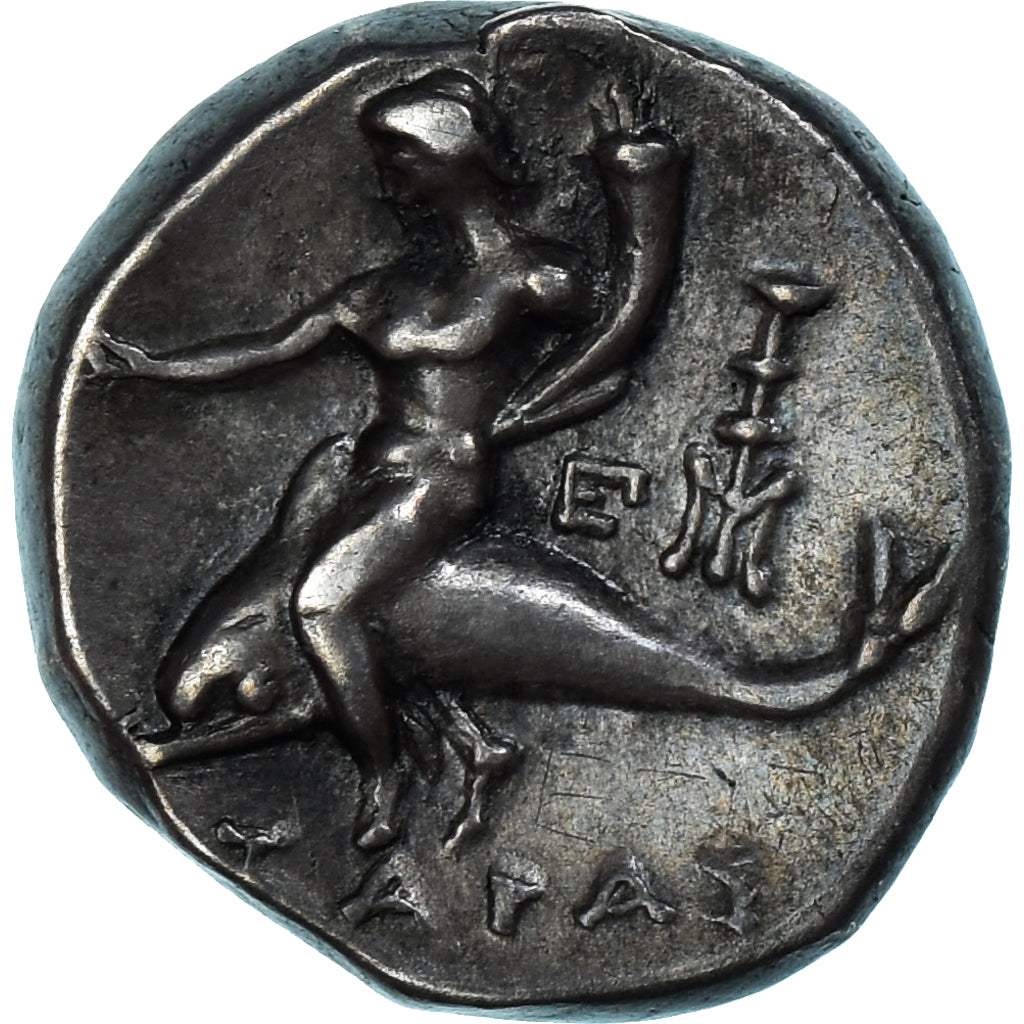 Moneda, Calabria, Nomos, ca. 272-240 BC, Tarentum, MBC+, Plata, HN Italy:1037