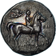 Moeda, Calábria, Nomos, ca. 272-240 BC, Tarentum, AU(50-53), Prata, HN