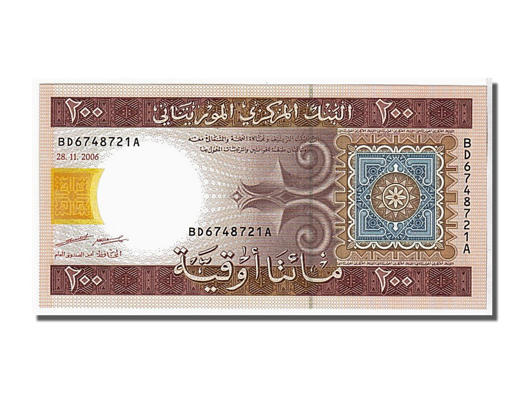 Banknote, Mauritania, 200 Ouguiya, 2006, 2006-11-28, UNC(65-70)
