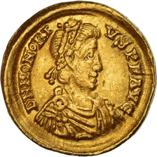 Moneta, Honorius, Solidus, 402-406, Ravenna, EF(40-45), Złoto, RIC:X-1287