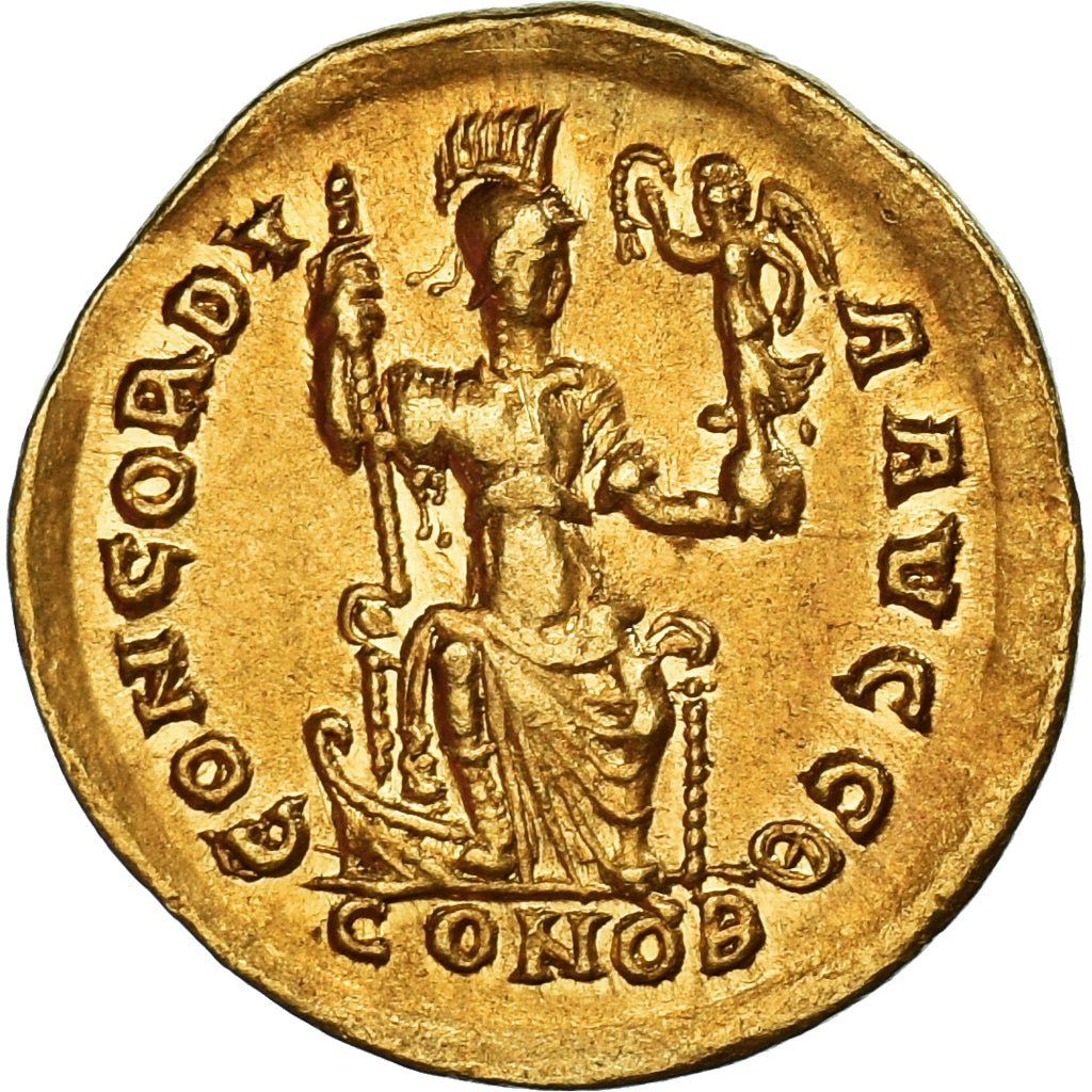 Coin, Honorius, Solidus, 397-402, Constantinople, AU(50-53), Gold, RIC:X-8
