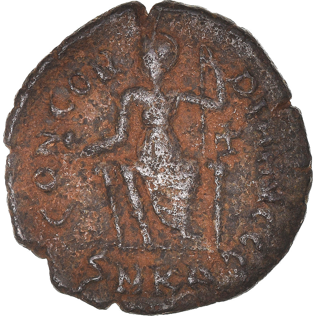 Moneda, Valentinian II, Follis, 375-392, Kyzikos, BC+, Cobre