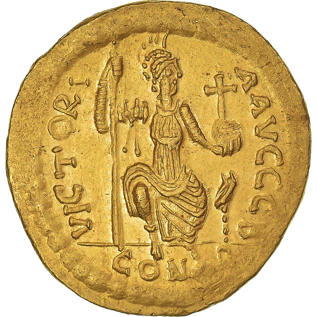 Moneta, Justin II, Solidus, 565-578, Constantinople, SPL-, Oro, Sear:345