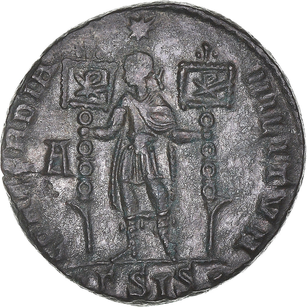Moneta, Vetranio, 1/2 Centenionalis, 350, Siscia, BB+, Rame, RIC:296