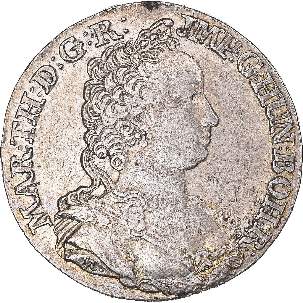 Coin, AUSTRIAN NETHERLANDS, Maria Theresa, 1/4 Ducaton, 1750, Anvers, AU(50-53)