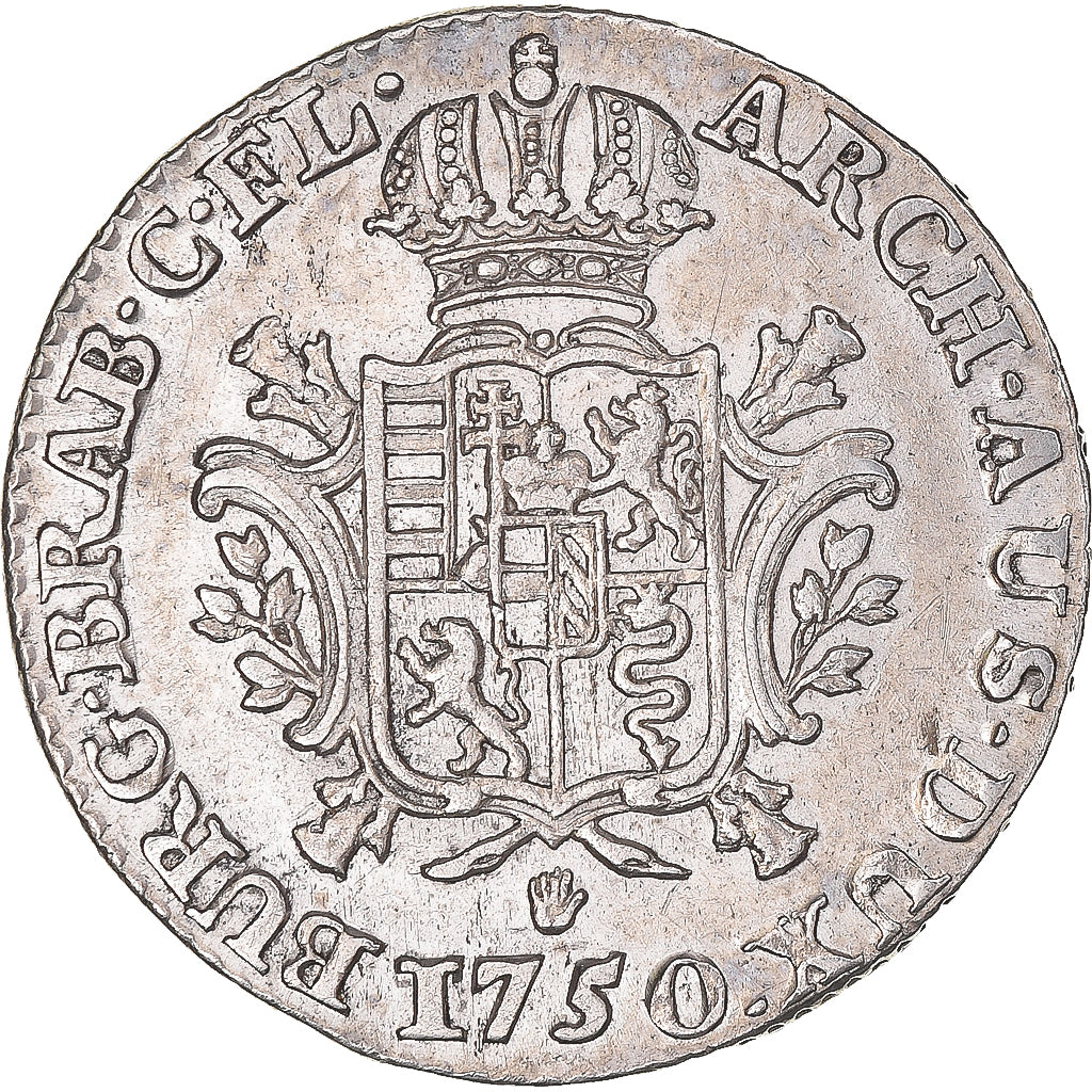 Coin, AUSTRIAN NETHERLANDS, Maria Theresa, 1/4 Ducaton, 1750, Anvers, AU(50-53)