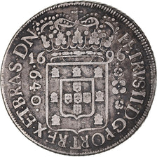 Coin, Brazil, Pedro II, 640 Reis, 1696, Bahia, EF(40-45), Silver, KM:84
