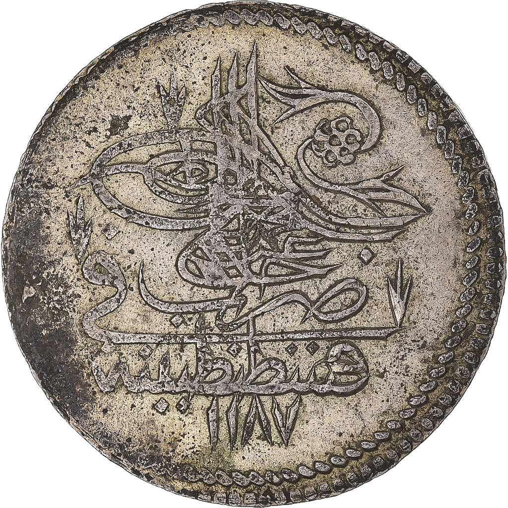 Munten, Turkije, Abdul Hamid I, Piastre, AH 1187, ZF, Zilver, KM:398