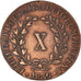 Moneta, Portugal, Maria II, 10 Reis, 1836, Lisbon, AU(50-53), Miedź
