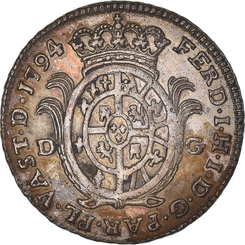 Monnaie, États italiens, PARMA, Ferdinand I, 20 Soldi, 1794, Parma, SUP